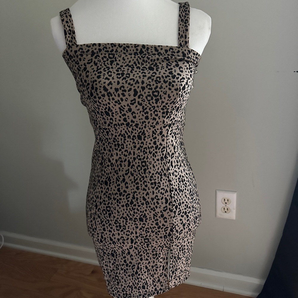 Forever 21 Black and Tan Animal Print Mini Dress